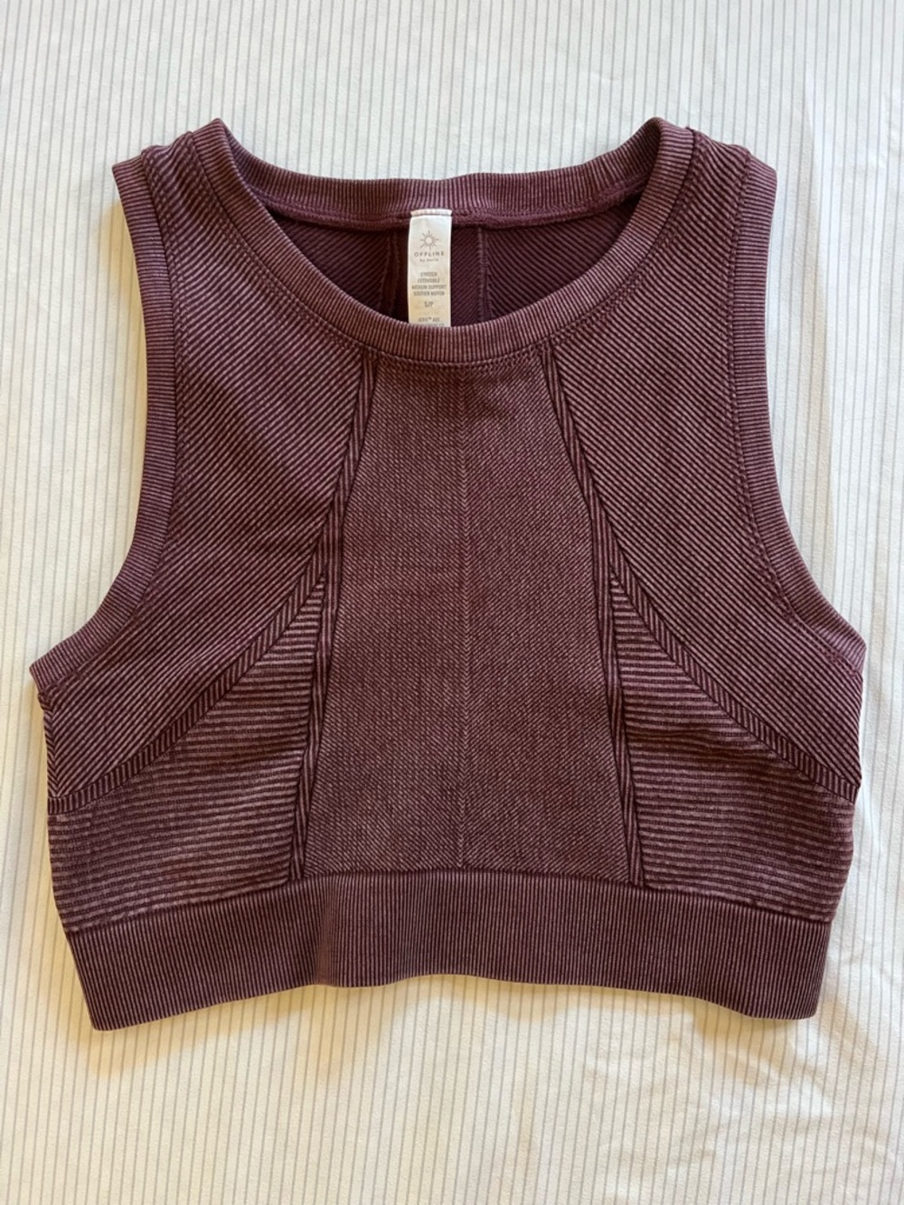 Offline by Aerie Seamless Longline Sports Bra, Royal Berry